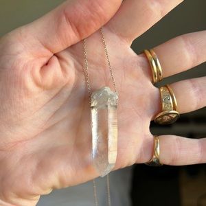 Raw crystal point necklace
